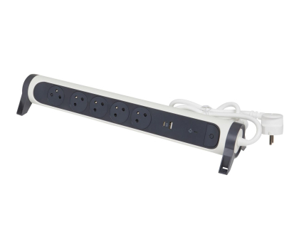 Listwa zasilająca LEGRAND Przedłużacz ochronny - 5 gniazda, USB, USB-C, 1,5m 49421